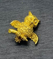 Modeschmuck Damen Brosche, Eule, vergoldet, g...