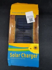 Solar Power Bank with Dual USB and LED Light - Baby Blue