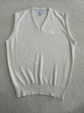 Vintage 90s USA Made Izod Adult Large V Neck Golf Sweater Vest Embroidered Logo