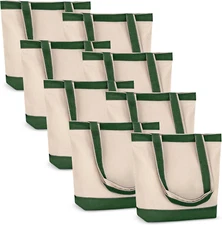 Canvas Tote Bag with Handles for Woman, Reusable Cloth Bag for Groceries and Sho