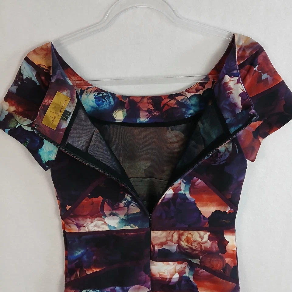 Vestido Vaina Nicole Miller Karina Estampado Rosa Oxidado Talla 8 Multicolor Floral Foto 4 de 4