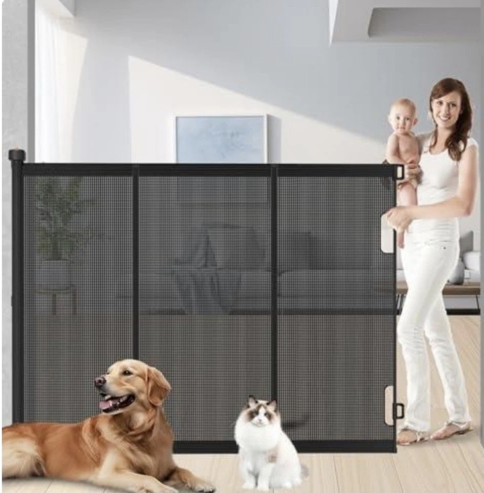 Extra Tall Retractable Baby Gates: 51" Tall Pet Gate, Extend up to 120" Wide...