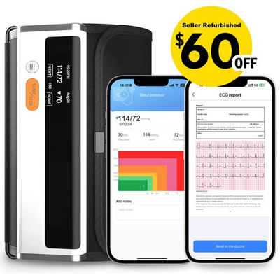 #ad Wellue Checkme BP2 Upper Arm Blood Pressure MonitorEKG AI Analysis Detects AFib $34.99