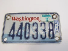 Vintage Washington State Motorcycle License Plate April 1989 #440338