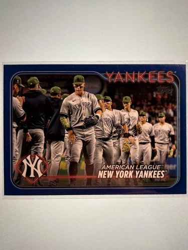2024 Topps #301 New York Yankees Team Card (Aaron Judge) - Royal Blue Parallel