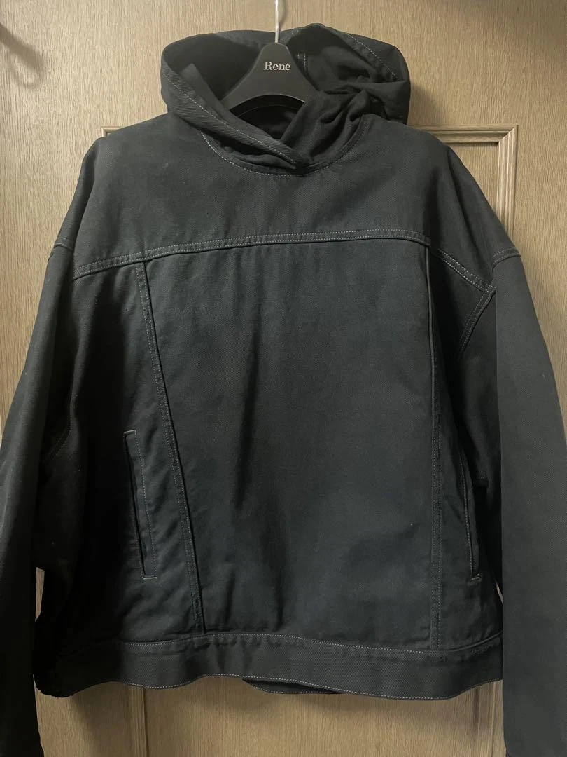 BALENCIAGA Giacca pullover pullover denim con cappuccio 2022