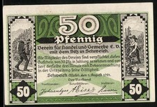 Moneta di emergenza Schweich 1921, 50 Pfennig, viticoltore al raccolto 