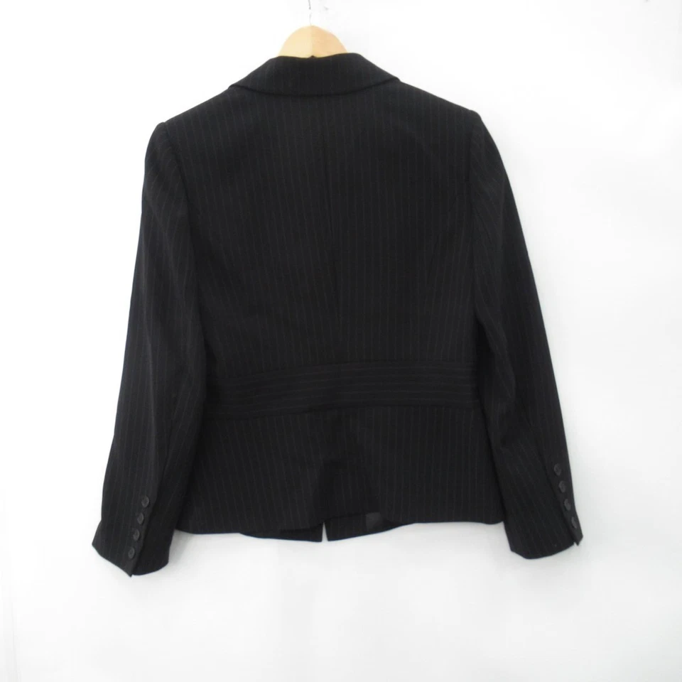 Jaeger Jacket UK 12 Black Stripe Blazer With Tags RRP £250.00 Preloved - Image 3 of 4