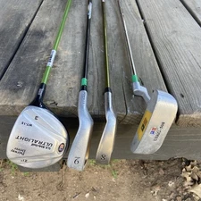 US Kids Ultra-Light Golf 4 Club Set Driver, 8, 9 & Putter RH