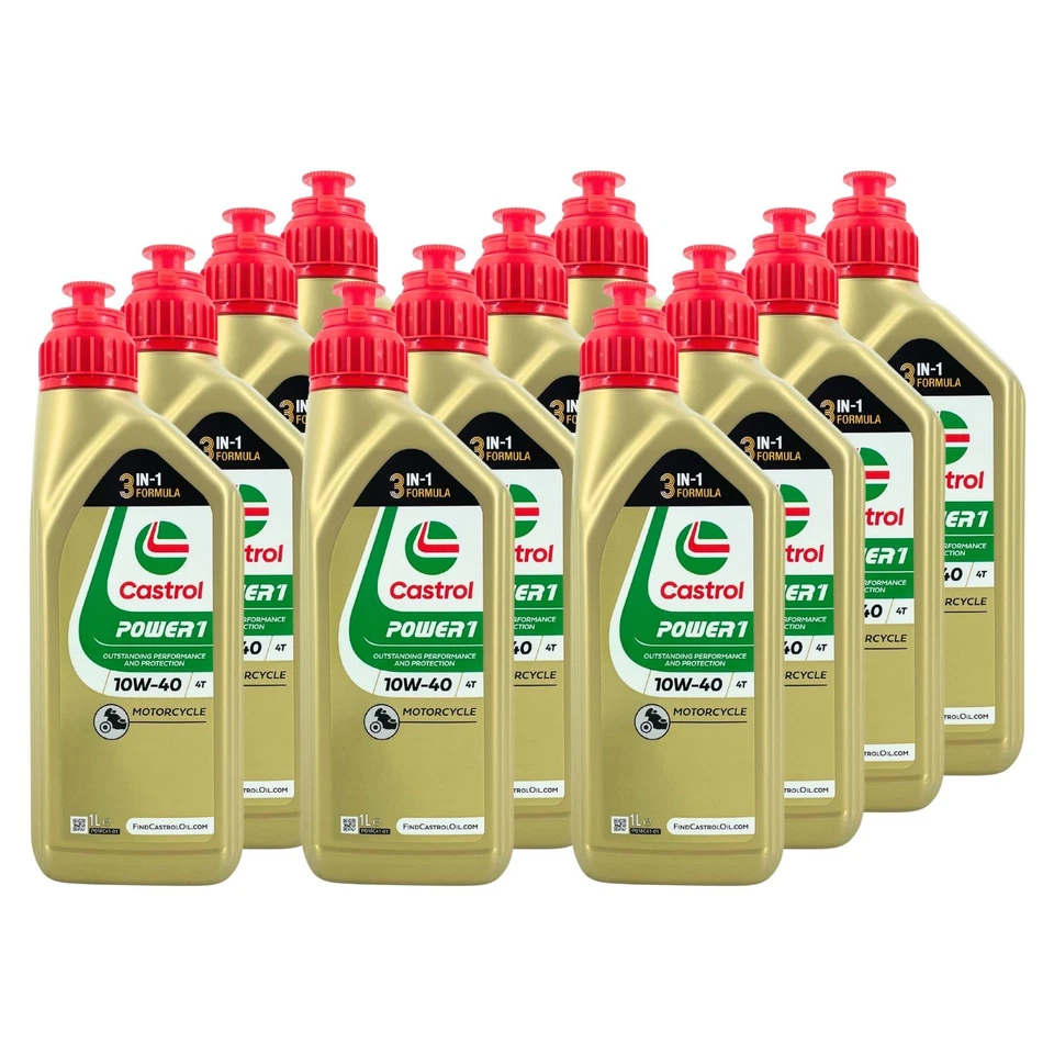 12x1 Liter Castrol Power 1 4T 10W-40 Motorradöl API SN JASO MA-2 - Bild 1 von 1
