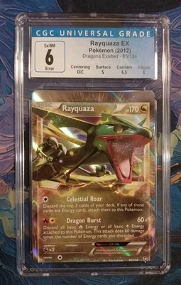 Pokemon TCG Rayquaza EX (ERROR) ~ Dragons Exalted ~ MISCUT ~ CGC 6 (Old Label) - Image 1 of 4