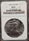 1992 Silver American Eagle NGC MS 69