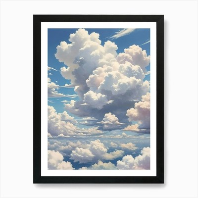 Wolken am Himmel Nr2 Kunstdruck gerahmt Wandbild Poster Leinwanddruck Bild
