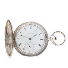 Antique 18s 1859 Appleton Tracy Co. 16j Key Wind Hunter Pocket Watch Silver