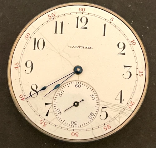 Antique Waltham Royal 1894 Pocket Watch Movement Running Ticks 12s 17j USA