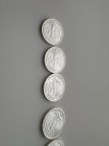 5 Silver Rounds Walking Liberty 1/10oz Silver Fractional Bullion Pieces .999 UC