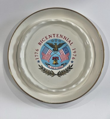 1976 Bicentennial Plate or Ashtray 1776200 Years of Progress Eagle Flags USA250