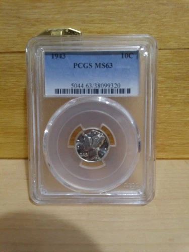Mercury Dime 1943 PCGS **MS63**