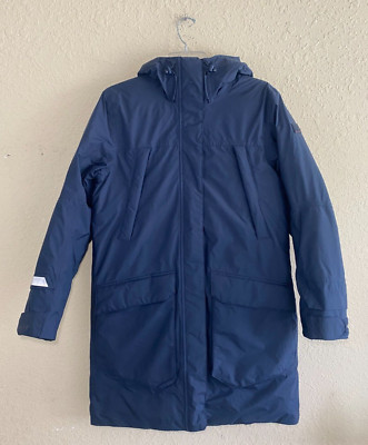 Helly Hansen Womens Rwb Down Parka Navy Blue Size Small
