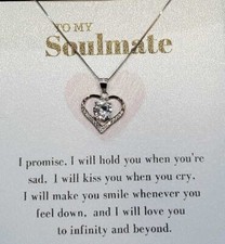 Sterling Silver Necklace Gifts For Women Christmas, Love, Care With Poem