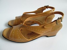 Vintage Slingback 7.5 Heels Mason Shoes Chippewa Falls Straps Tan Brown Open Toe