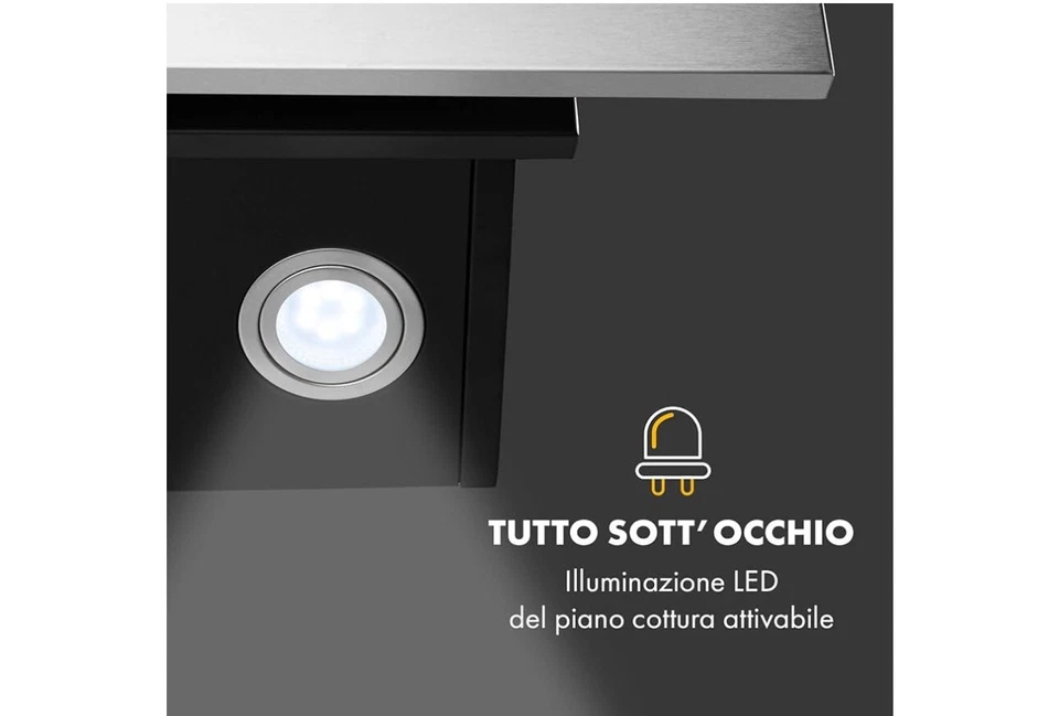 Cappa Da Cucina, Cappa Aspirante Inclinata A Parete Touch,display Led,acciaio  - Immagine 3 di 4