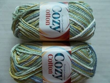 Filatura Lanarota Cozy Cotton yarn,100%cotton, light tones, lot of 2 (68 yds ea)