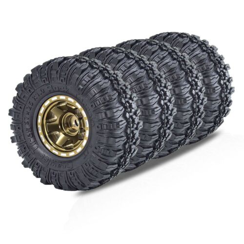 1.0" Beadlock Wheels & Tires for 1/18 1/24 RC Crawler Car SCX24 AX24 FCX24 TRX4M - Picture 10 of 38