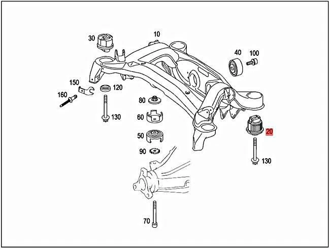 Genuine MERCEDES A209 C209 R171 R172 CLK C209 Rubber bushing 