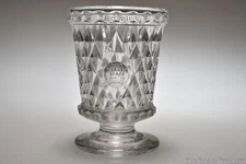 mid 1800s INVERTED DIAMOND POINT Boston & Sandwich FLINT COLORLESS 4.5” H Spill