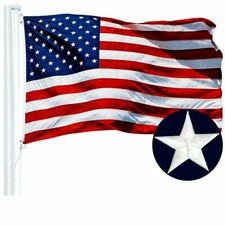 American Flag Embroidered 4x6FT Outdoor Heavy Duty Sewn Stripes Stars Yard Decor