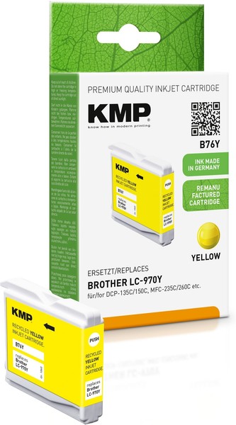 Kmp B76Y Gelb Tintenpatrone Ersetzt Brother LC-970Y-image