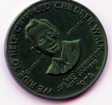 Mardi Gras Doubloon Jerusalem Temple Roadrunners 1974 Aluminum Green