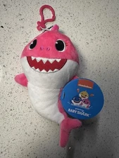 Pinkfong Baby Shark Pink Mama Shark Plush Bag Clip Keychain