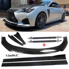 Front Bumper Lip Spoiler Side Skirts Rear Lip Glossy Black For Lexus RCF G
