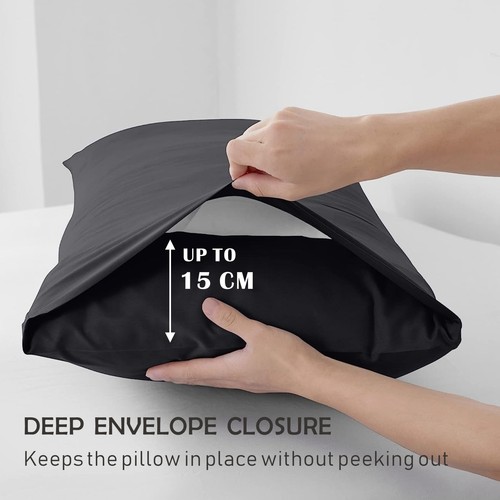 Hotel 2200TC Ultra Deep Fitted Sheet Set Pillowcases king Single Queen King Bed - Picture 20 of 51