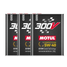 Motul 300V Competition 5W40 100% Synthetic Motor Engine Oil 110817 2L 3 Pack