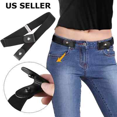 Men Women Buckle-free Elastic Invisible Waist Belt for Jeans No Bulge Hassle