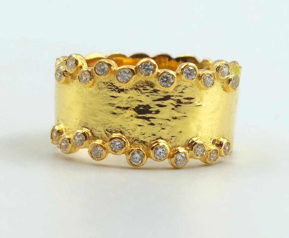 Anillo para el pulgar anillo de compromiso de diamantes anillo de plata de ley 925 anillo de banda de eternidad Foto 2 de 4