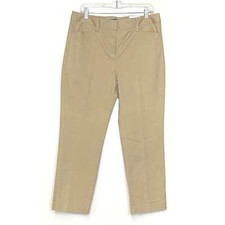 Lands' End Women's Size 10 Mid Rise Slim Leg Khaki Pants NEW Beige
