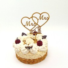 Spina torta signora e signora nel cuore torte topper matrimonio donna alta 16 cm legno