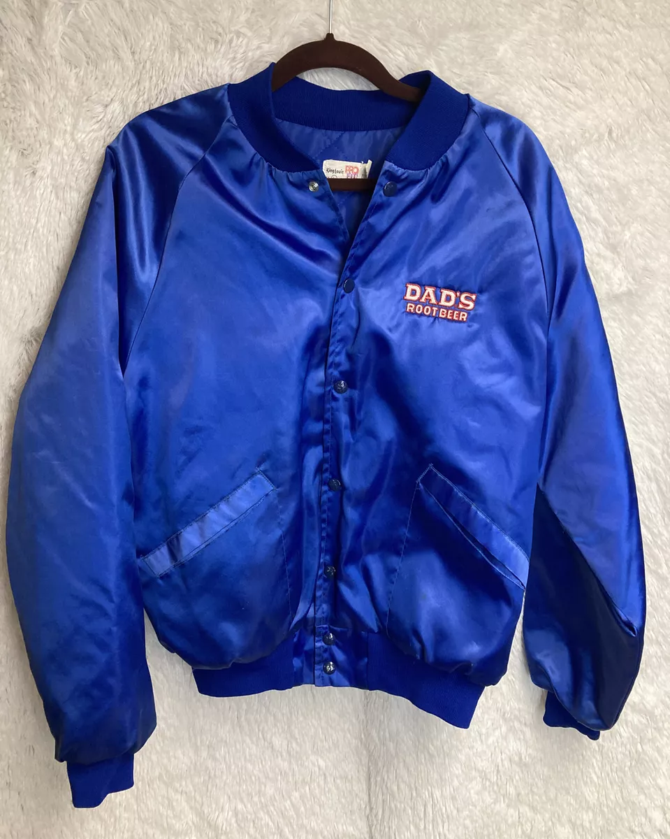 Vintage King Louie DADS ROOT BEER Satin Bomber Jacket Size Large