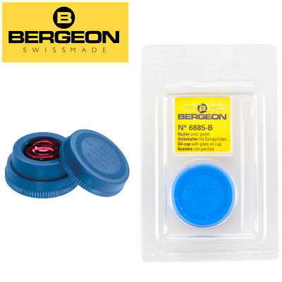Bergeon 6885 Stackable Plastic Oil Cup with Various Glass Well