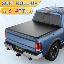 6.4FT 76.3" Soft Roll-Up Tonneau Cover for 09-18,19-20 Classic Ram 1500 w/ Lamp