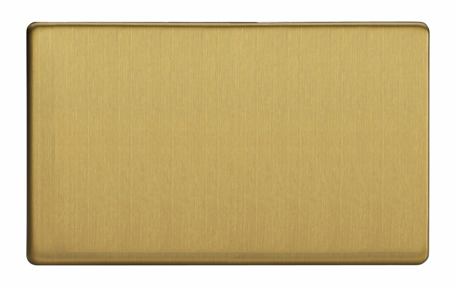 Varilight XDBDBS Screwless Brushed Brass 2 Gang Double Blank Plate