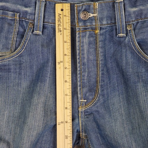 Levis 514 Jeans Mens 33X32 Blue Triple Stitch Distressed w Whiskers Straight Leg - Picture 20 of 23