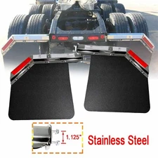 Spring Loaded Mudflap Hanger Angled Stainless 1.125"& Mud Flap For Semi Truck HD