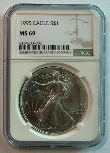 1995 American Silver Eagle Dollar MS69 NGC