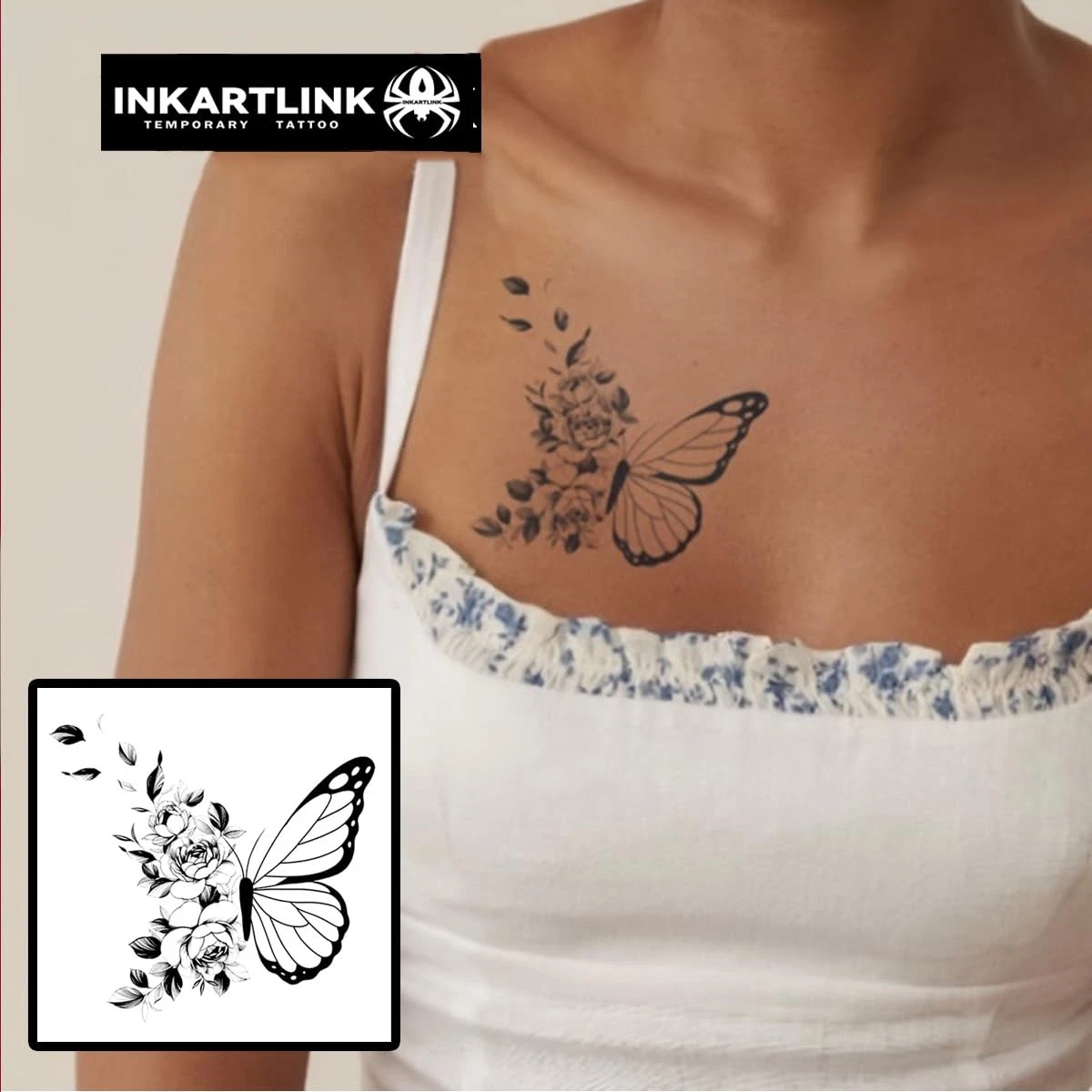 INKARTLINK Butterfly 8 Temporary Tattoos Realistic Waterproof - product detail image 5