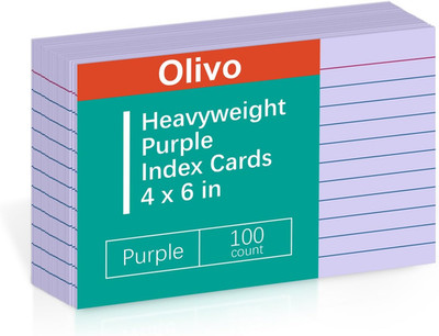 Index Cards 4X6 Lined Ruled Flash Note Cards 4 X 6 Purple 100 Count 220 GSM